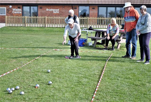 Playing Petanque at Wades Park.