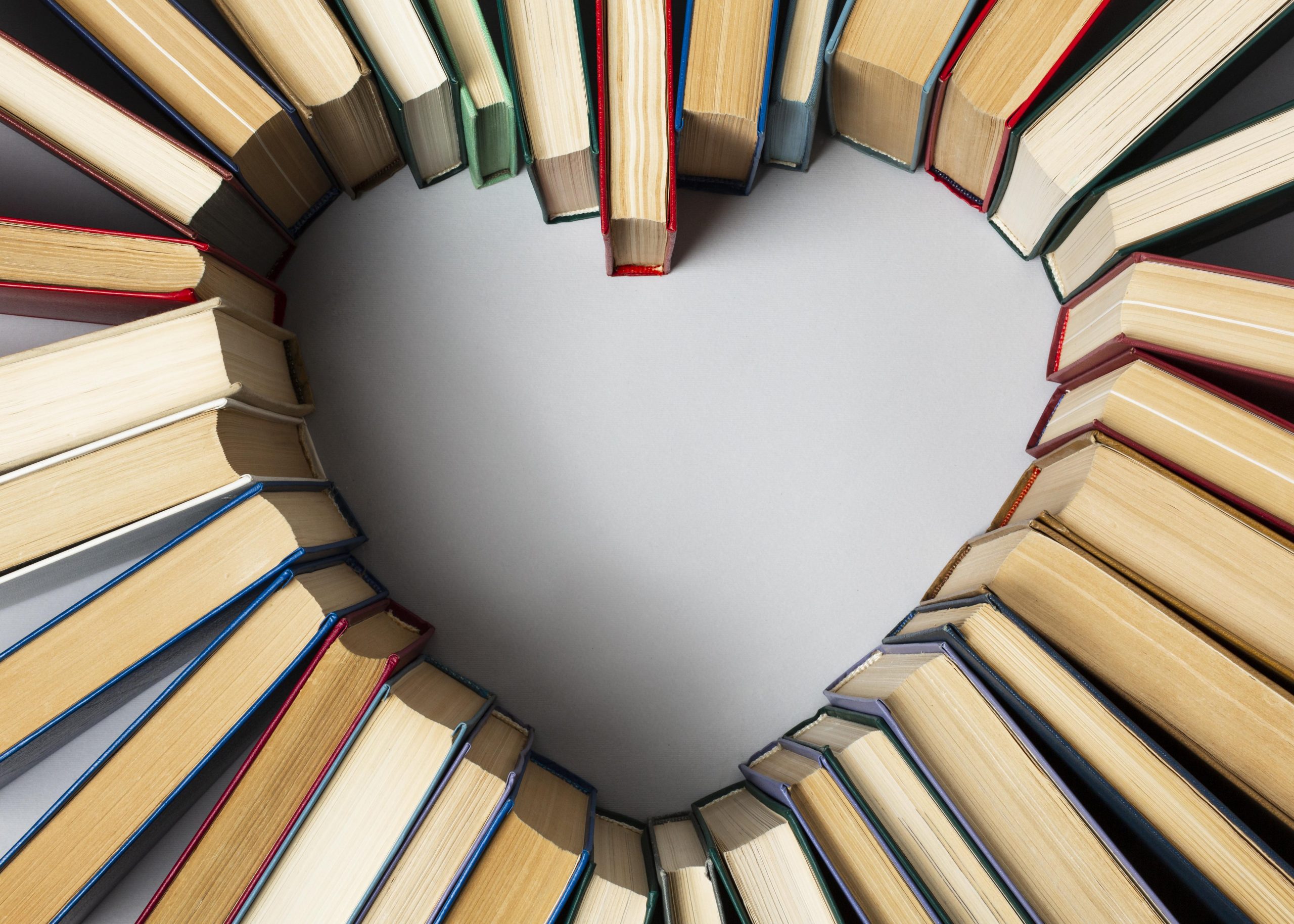 Heart shape made from books