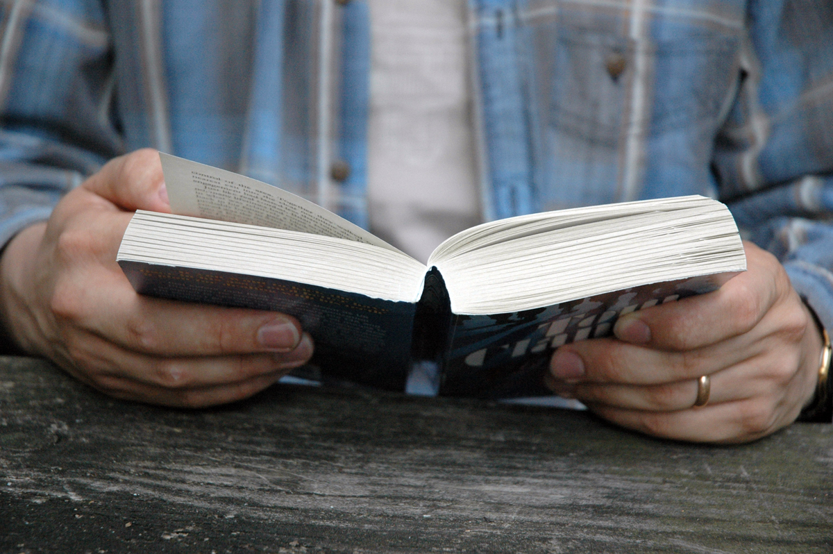 Person reading a book