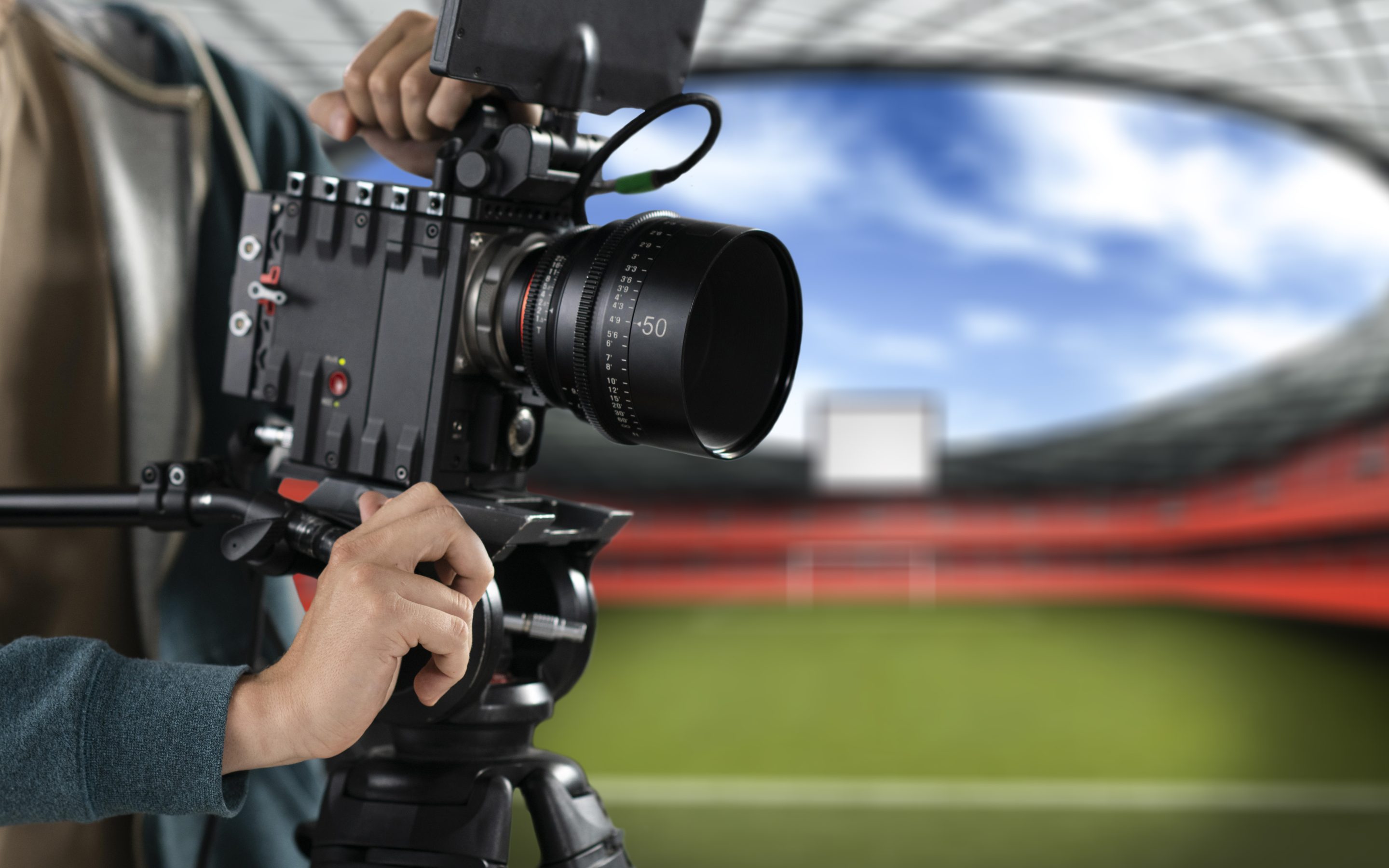 Filming sports news
