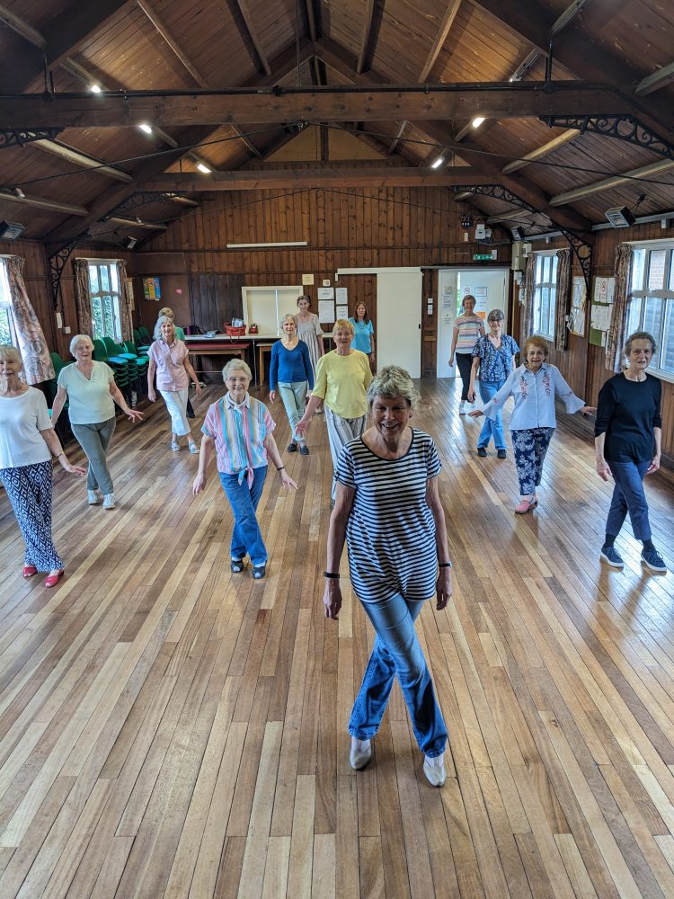 Line Dancing class, image with permission of Maggie Forbes