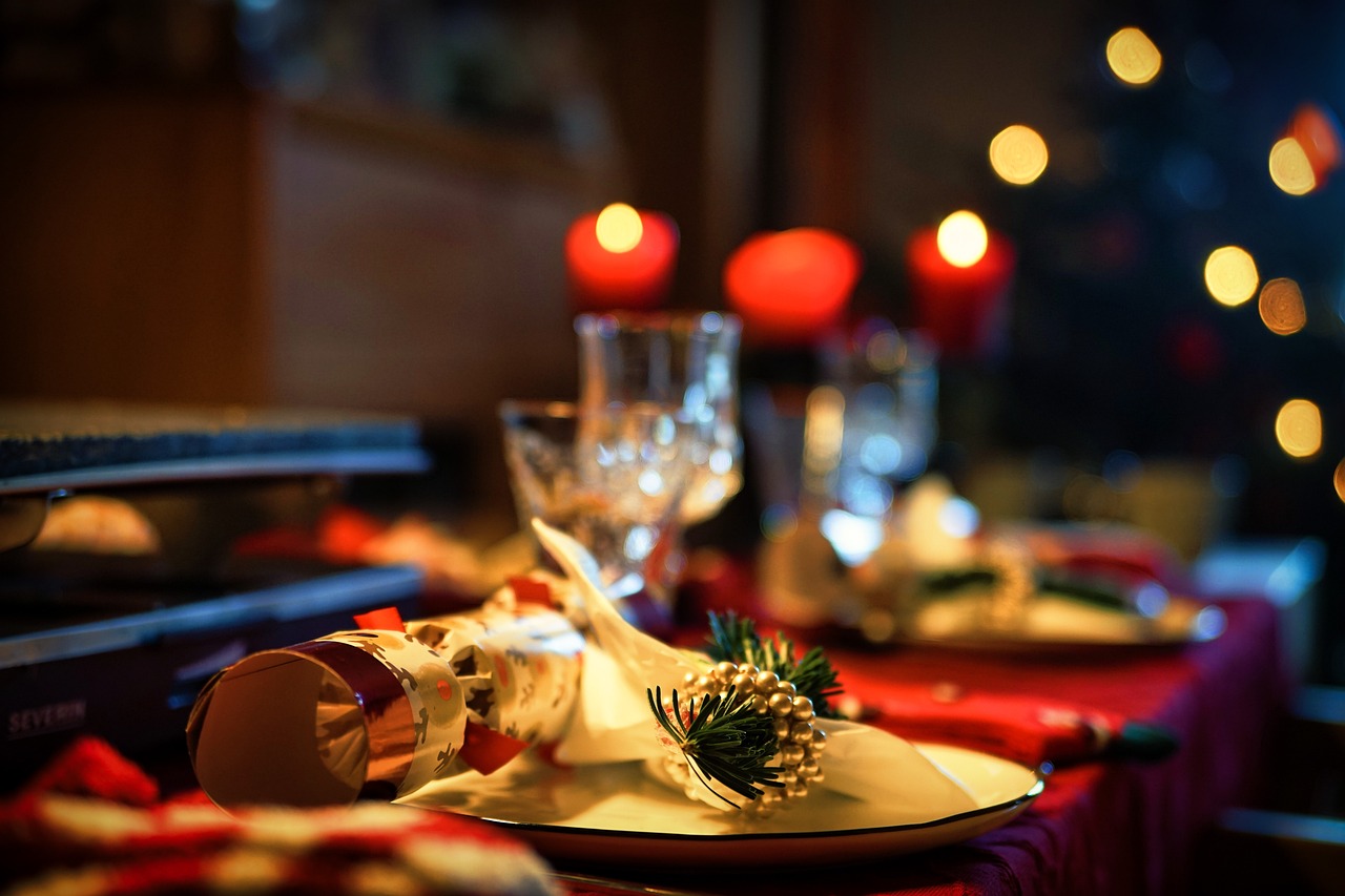 Table set for Christmas