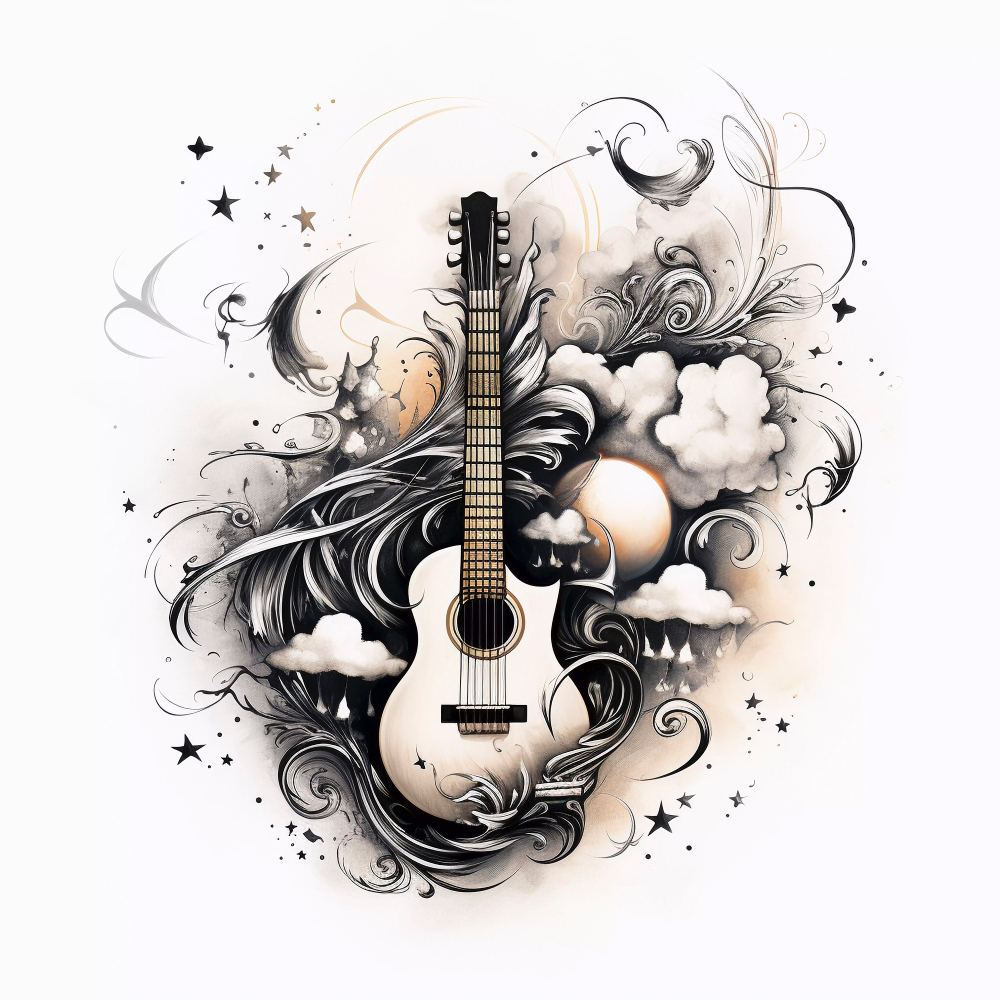 Guitar graphic, AI image by Freepik